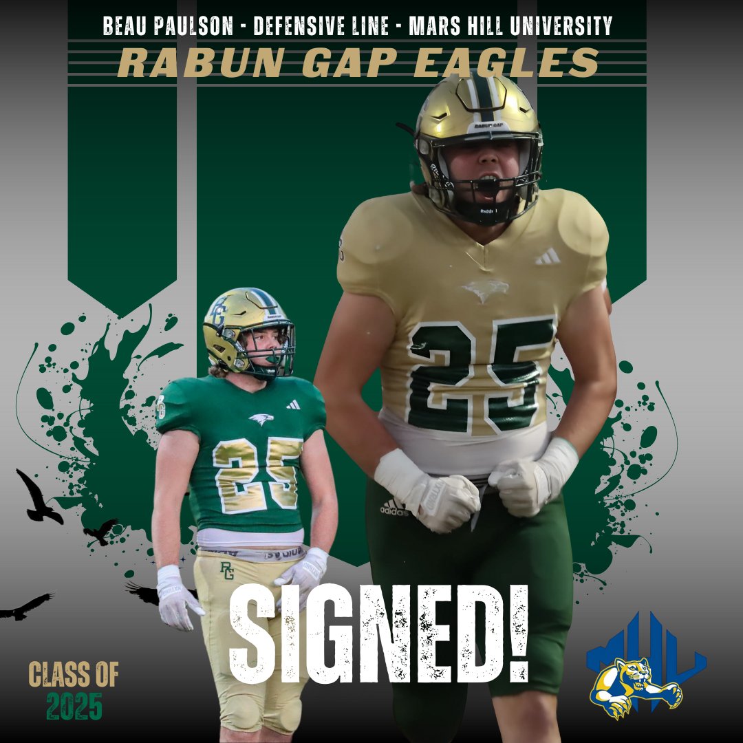 Rabun Gap Athletics (@rabungapeagles) on Twitter photo Congratulations to Beau Paulson on his commitment to continue the pursuit of academic and athletic excellence at Mars Hill University next fall. Beau joins the tradition of Eagles at the next level!
#LeadTheWay #Classof2025
<a href="/RGNS/">Rabun Gap-Nacoochee School</a> Congratulations to Beau Paulson on his commitment to continue the pursuit of academic and athletic excellence at Mars Hill University next fall. Beau joins the tradition of Eagles at the next level!
#LeadTheWay #Classof2025
<a href="/RGNS/">Rabun Gap-Nacoochee School</a>