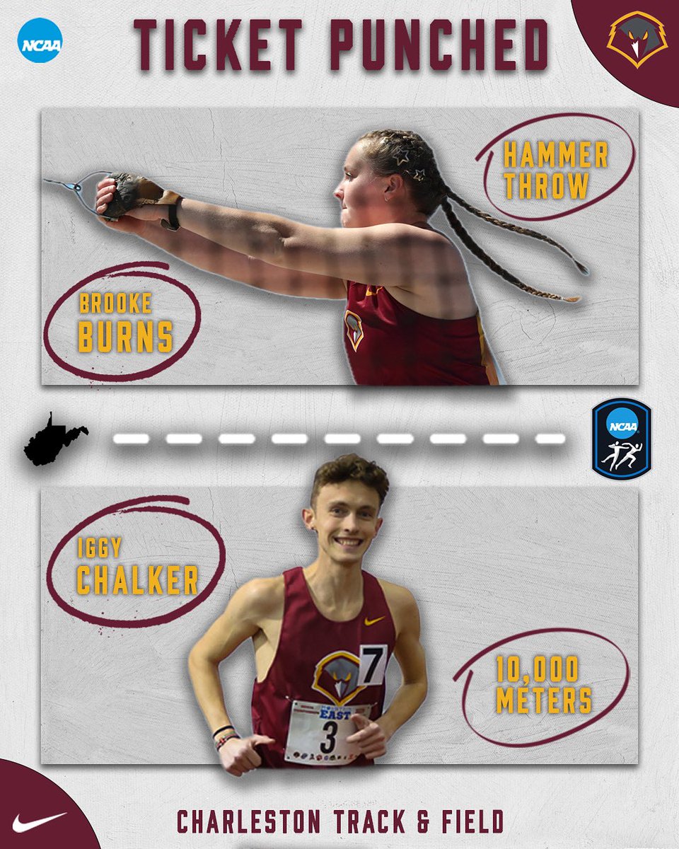 ucwv_athletics's tweet image. 🏃♂️ Two Track & Field athletes qualify for Nationals next week in Colorado!
Iggy Chalker is set to compete in the 10,000m, while Brooke Burns will represent in the Hammer Throw 🤩
#Wingsup