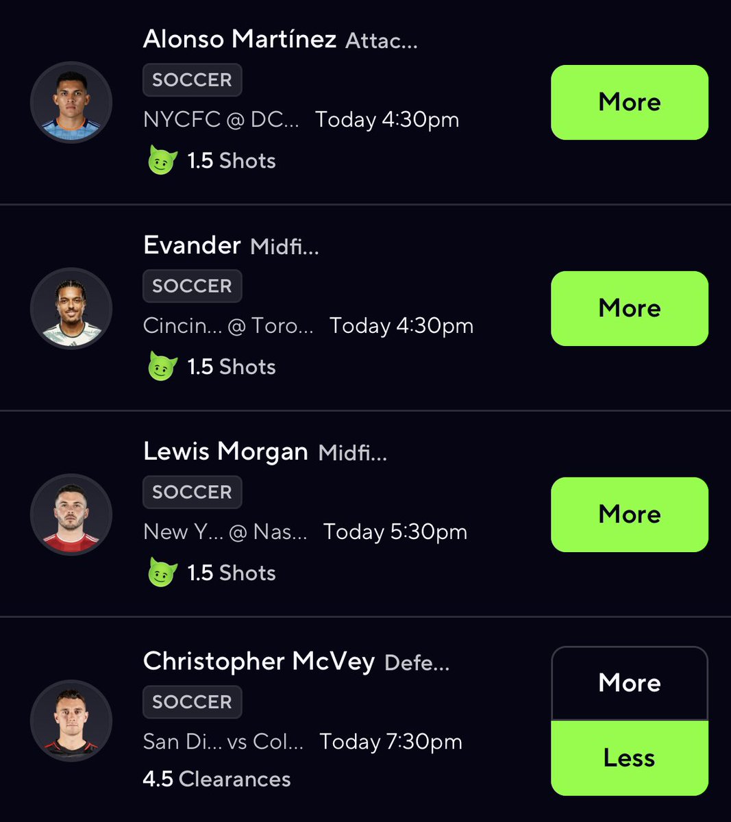 $15 to someone who LIKES/RT this when we cash✅

     🔐⚽️EASY SOCCER 3X MLS⚽️🔐

Martinez AVG 3.2 SHOTS (80% LAST 20)
Evander AVG 4 SHOTS (90% LAST 20)
Morgan AVG 3.2 SHOTS (90% LAST 20)

Christopher McVey UNDER 4.5 CLEARANCES🏆
🥶85% LAST 20 GAMES🥶
🥶100% VS COL🥶
🥶AVG 3.3