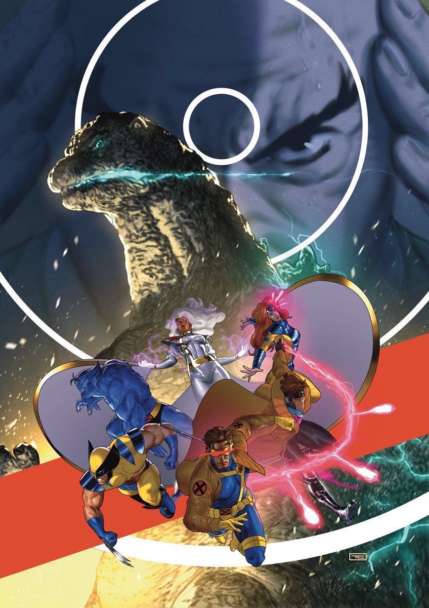 In stores today, my variant for GODZILLA VS X-MEN! A blast to work on this one.
