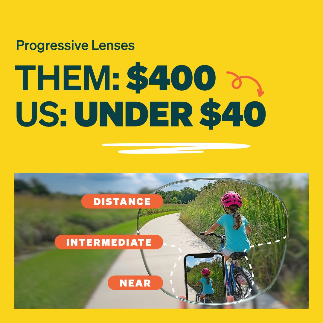 See near, far, and everything in between 🌻🍯 Shop Progressive Lenses, starting at only $37.95: text.zenni.io/progressivelen…