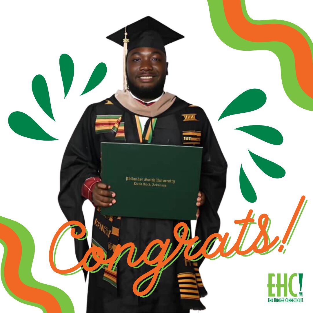 🎓 Huge congratulations to our incredible Policy Coordinator, Amari Brantley, on graduating from Philander Smith University with his MBA—and with a 4.0 GPA! 🏆 We’re so proud to have you on the EHC! team. 💚

#MBAgrad #EndHungerCT #PolicyLeader #PhilanderSmith
