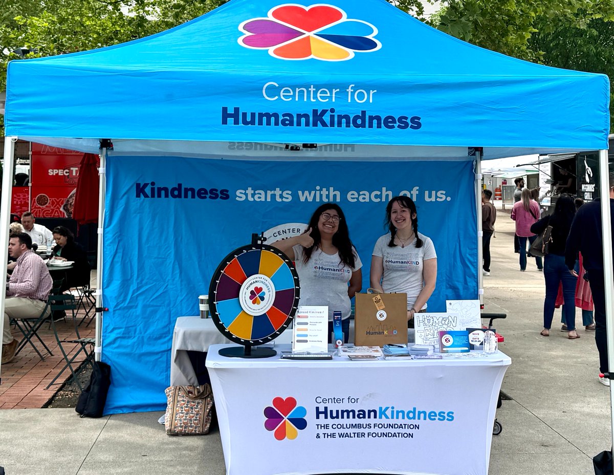 Center4Kindness's tweet photo. This summer, we’re taking kindness on the road with our amazing interns Rosa &amp; Diana! 🎉 Catch us at community events to say hi, grab goodies, and spin the kindness wheel! 💛

Welcome Rosa (@OhioState, Psychology) &amp; Diana (OWU, Pre-Law/Env. Studies) to the team! #KindnessInAction https://t.co/Ss79UrtZ7K