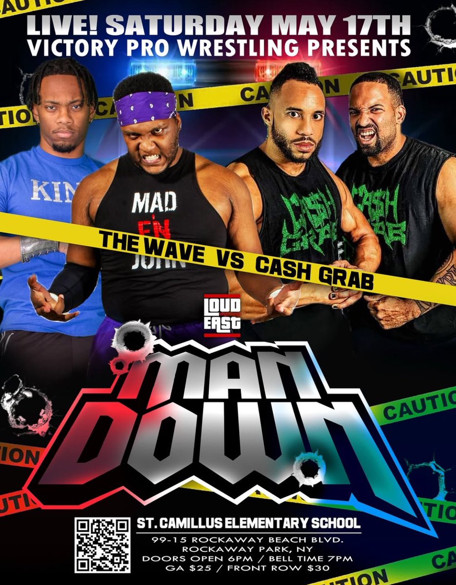 ⚠️ THIS SATURDAY NIGHT 5/17 ⚠️

ROCKAWAY PARK, NY

INTRODUCTION TAG

CASH GRAB 🆚 THE WAVE

🎟️ GET TICKETS: eventbrite.com/e/man-down-tic…

SATURDAY May 17th
99-15 Rockaway Beach Blvd
7:00pm Bell