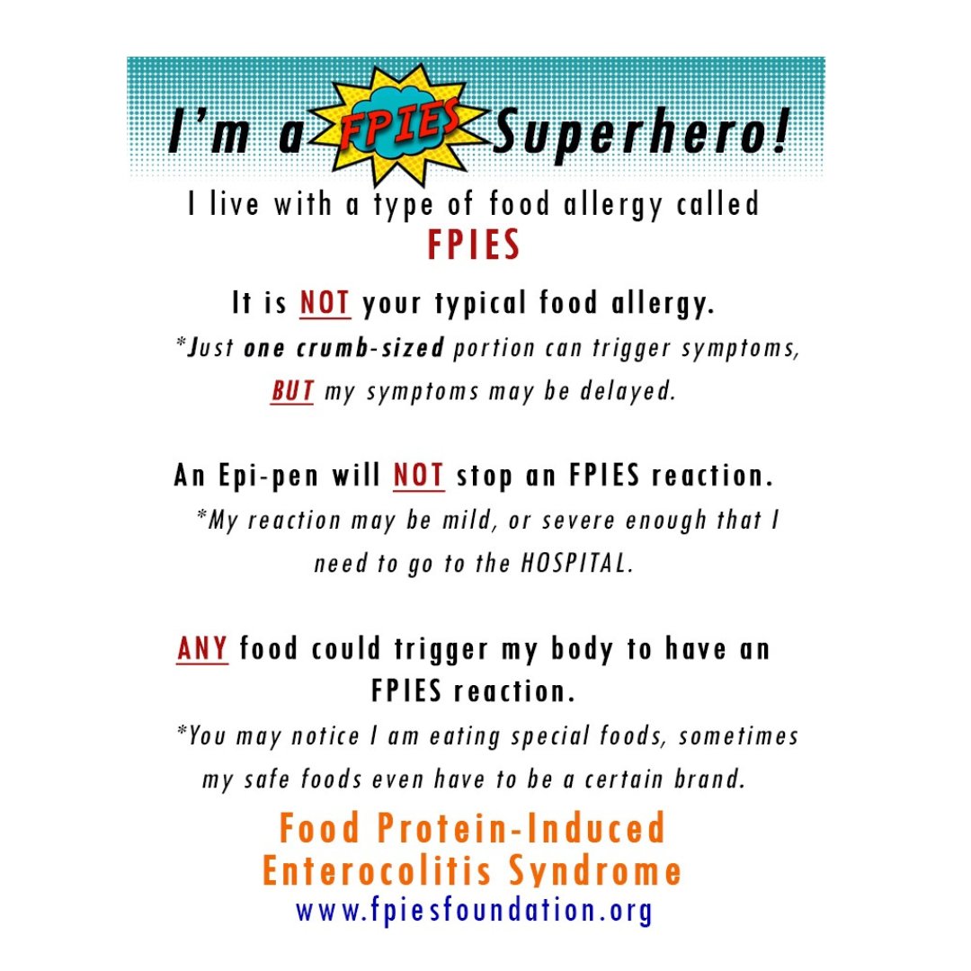 We have several resources for awareness, education, and advocacy during Food Allergy Awareness Week - and all year! FPIES Superhero cards are great for self-advocacy! #FPIES #FoodAllergyAwareness