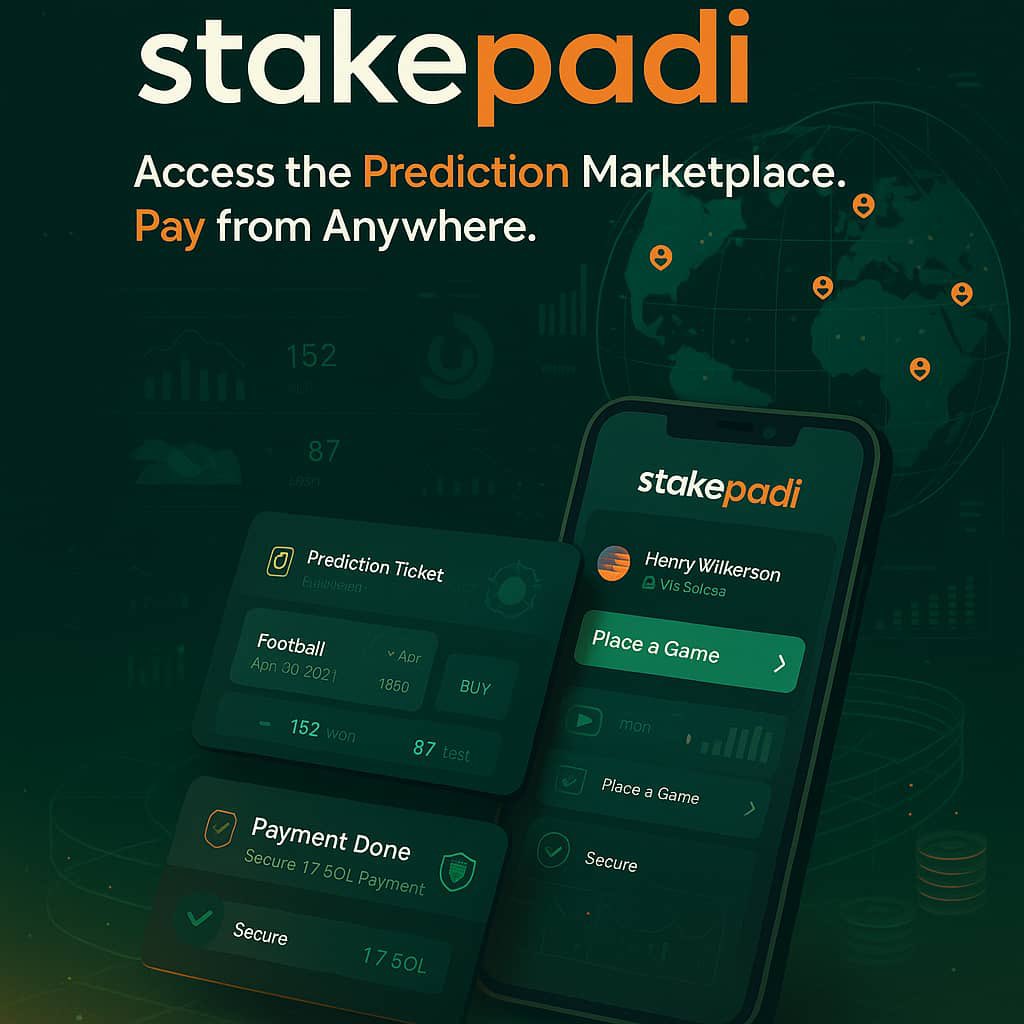 Nishola (@salaudeenb26) on Twitter photo Imagine making football predictions, placing your stakes, and earning in crypto.
<a href="/stakepadi/">Stakepadi</a> gives you all that in one place; a sports betting platform built on <a href="/solana/">Solana</a> 🔥💯
Fast. Easy. Secure!!
<a href="/Harri_obi/">Harri</a> <a href="/SuperteamNG/">Superteam Nigeria</a> <a href="/AsgardianWeb3/">Asgardian</a> <a href="/NzubeEzudo/">Nzube Ezudo</a> <a href="/_Kamalkt/">Kamal T 🃏💳</a> Imagine making football predictions, placing your stakes, and earning in crypto.
<a href="/stakepadi/">Stakepadi</a> gives you all that in one place; a sports betting platform built on <a href="/solana/">Solana</a> 🔥💯
Fast. Easy. Secure!!
<a href="/Harri_obi/">Harri</a> <a href="/SuperteamNG/">Superteam Nigeria</a> <a href="/AsgardianWeb3/">Asgardian</a> <a href="/NzubeEzudo/">Nzube Ezudo</a> <a href="/_Kamalkt/">Kamal T 🃏💳</a>