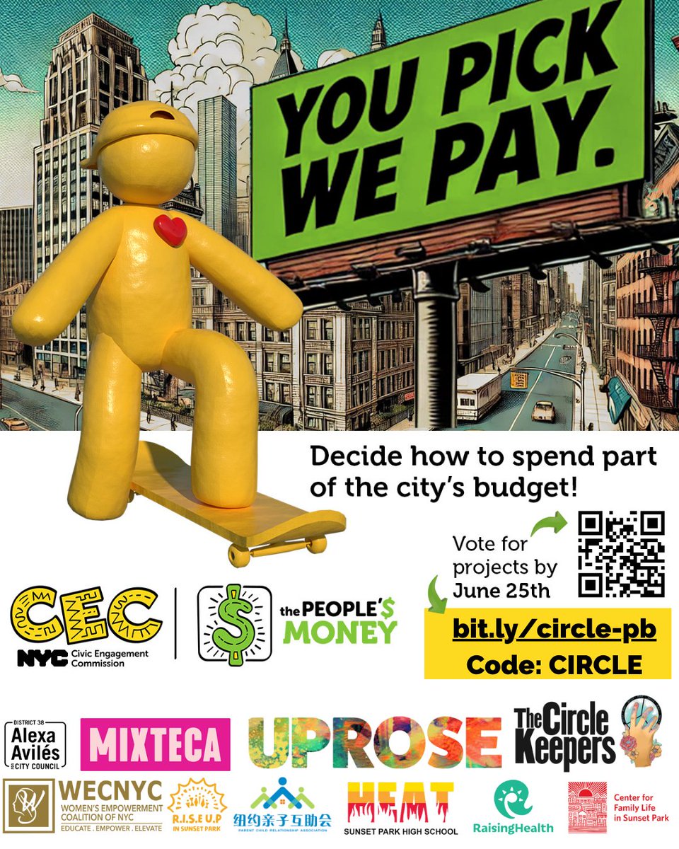 Parent Child Relationship Association (@pcra_nyc) on Twitter photo #ThePeoplesMoney is NYC's only citywide #ParticipatoryBudgeting process! ALL NYers 11+ independent of immigration status can decide how to spend part of the city budget. VOTE: bit.ly/circle-pb using code: CIRCLE <a href="/NYCCEC/">NYC Civic Engagement Commission</a> #ThePeoplesMoney is NYC's only citywide #ParticipatoryBudgeting process! ALL NYers 11+ independent of immigration status can decide how to spend part of the city budget. VOTE: bit.ly/circle-pb using code: CIRCLE <a href="/NYCCEC/">NYC Civic Engagement Commission</a>