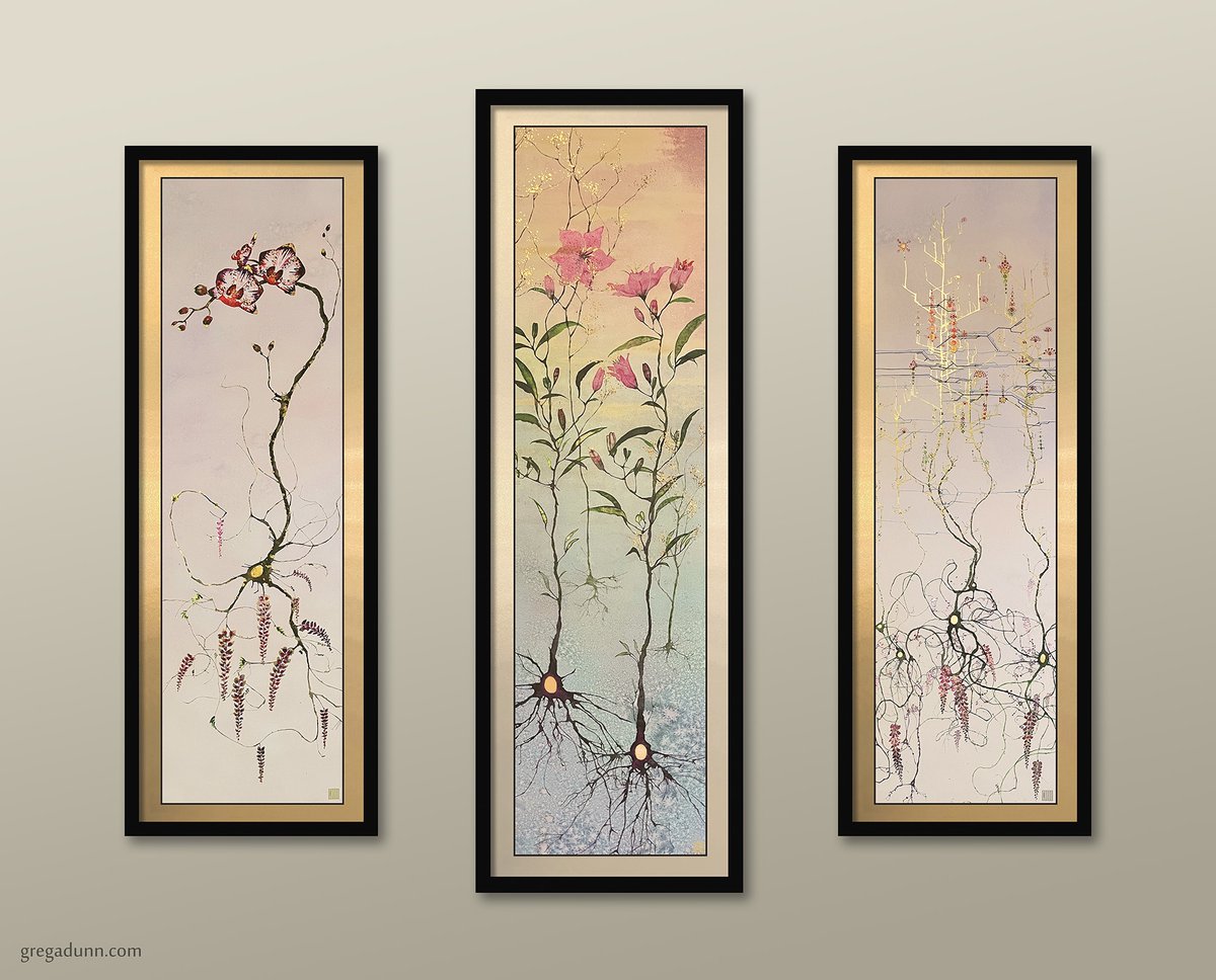 GDunnArt's tweet image. In celebration of spring, here is this year's set of three limited edition Floral Neuron prints! Now available on my website.
shorturl.at/wKxBi
#brain #brainart #floral #floralart #neuron #neuroart #psychedelic #artprint #art #print #asianart