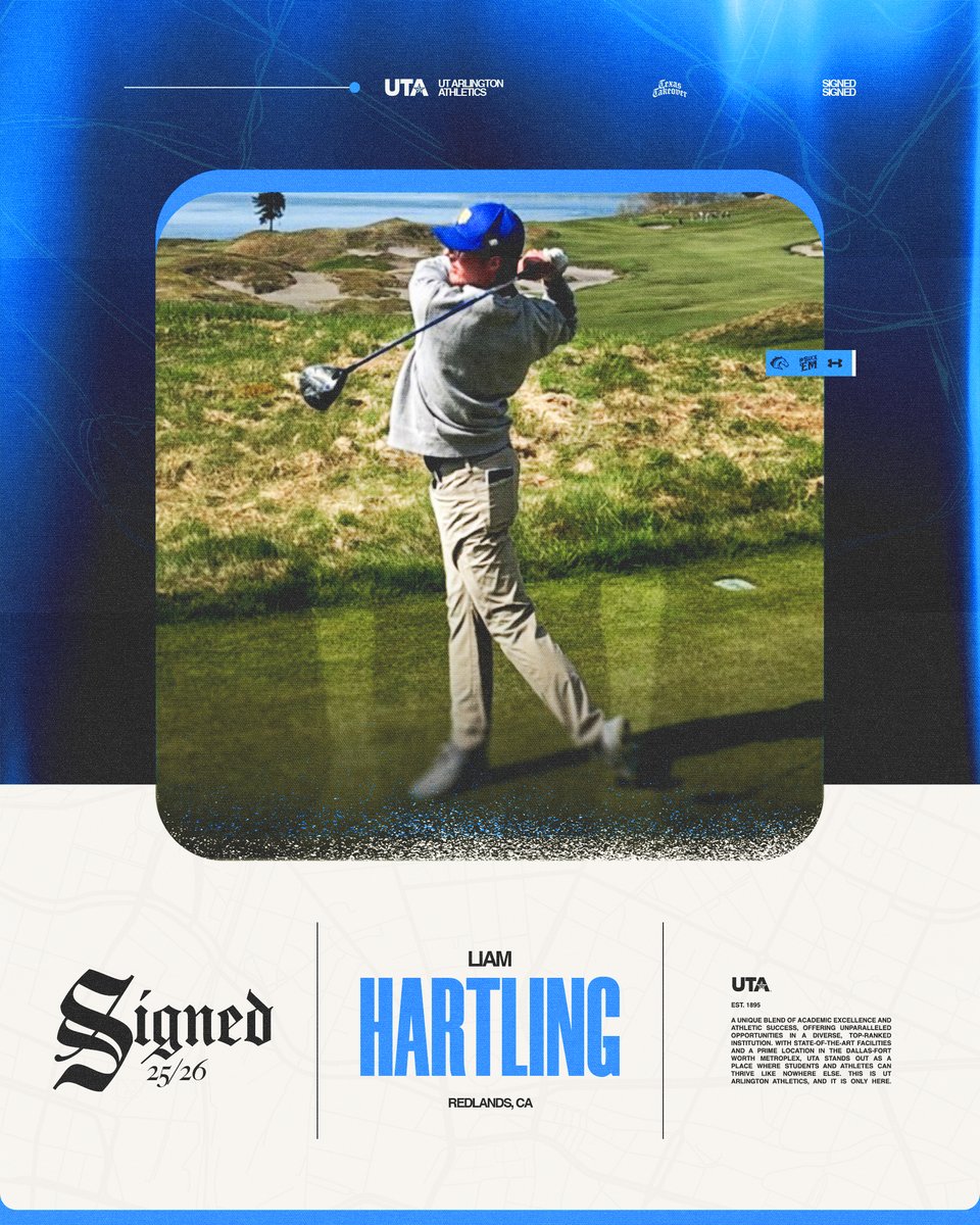 UTAMavsMGolf's tweet image. From UC Riverside in CA ➡️ TX! Welcome to the UTA family, Liam! #BuckEm🐎