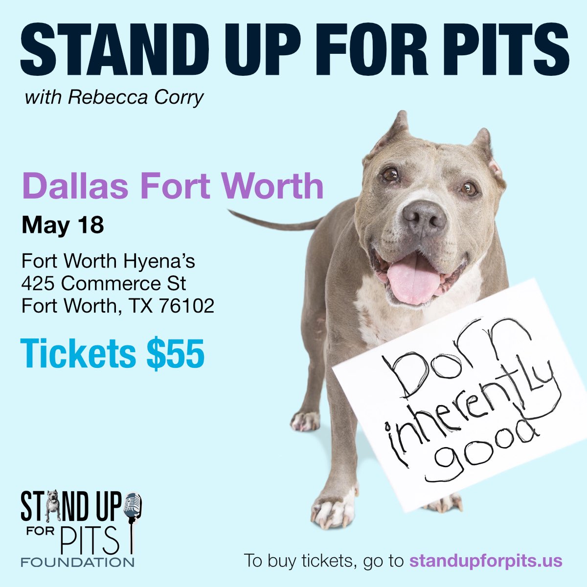 Stand Up For Pits Foundation, Inc (@sufpfoundation) on Twitter photo Stand Up For Pits at <a href="/HyenasComedyFW/">Hyena's Comedy FW</a> happens THIS SUNDAY!!! Please RT and plan on coming to this incredible show! We have an amazing line up of performers and the participating rescue will have adoptable dogs, merch and a silent auction! Get there!
🎟️ prekindle.com/event/33659-st… 🎟️ Stand Up For Pits at <a href="/HyenasComedyFW/">Hyena's Comedy FW</a> happens THIS SUNDAY!!! Please RT and plan on coming to this incredible show! We have an amazing line up of performers and the participating rescue will have adoptable dogs, merch and a silent auction! Get there!
🎟️ prekindle.com/event/33659-st… 🎟️
