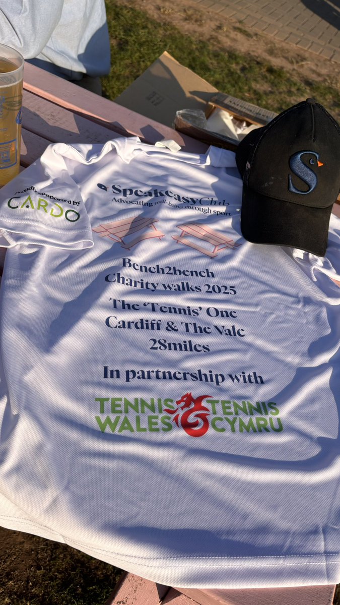 SpeakeasyClub1's tweet photo. T-shirts done ✅
Starting bench ready & in place @ Dinas Powys LTC ✅
Support vechile diver confirmed - Big Steve ✅
28mile route planned - kind of 😂

The first of 4 Bench2bench charity walks is only 36hours away and in partnership with @tenniswales 

#MentalHealthAwarenessWeek is the best platform for this and to showcase the power of community sport on people’s mental health. 

36hours to go. 

Every £1 raised goes straight in our mission of free mental health resources in every community sports club in the world. 

https://t.co/gdm7lBxYTg

Meet you at the bench.