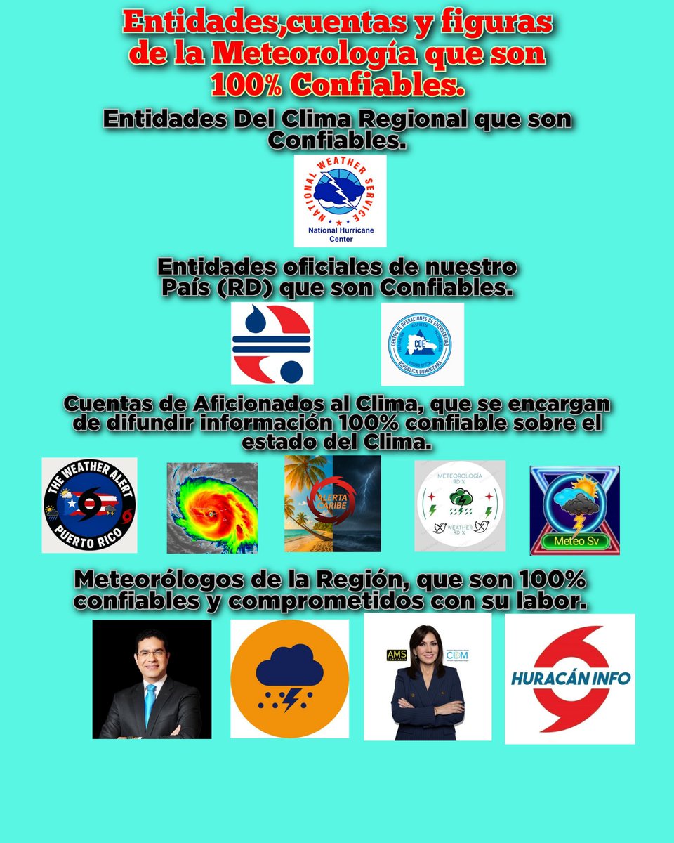 Estamos A Días de que empiece la temporada de huracanes de este año 2025, si algo debemos tener en cuenta, es estar seguro de que fuentes de información,adquieren los detalles en caso de una situación Climática, dígase, el acercamiento de un sistema Tropical a su país,👇🏽👇🏽👇🏽