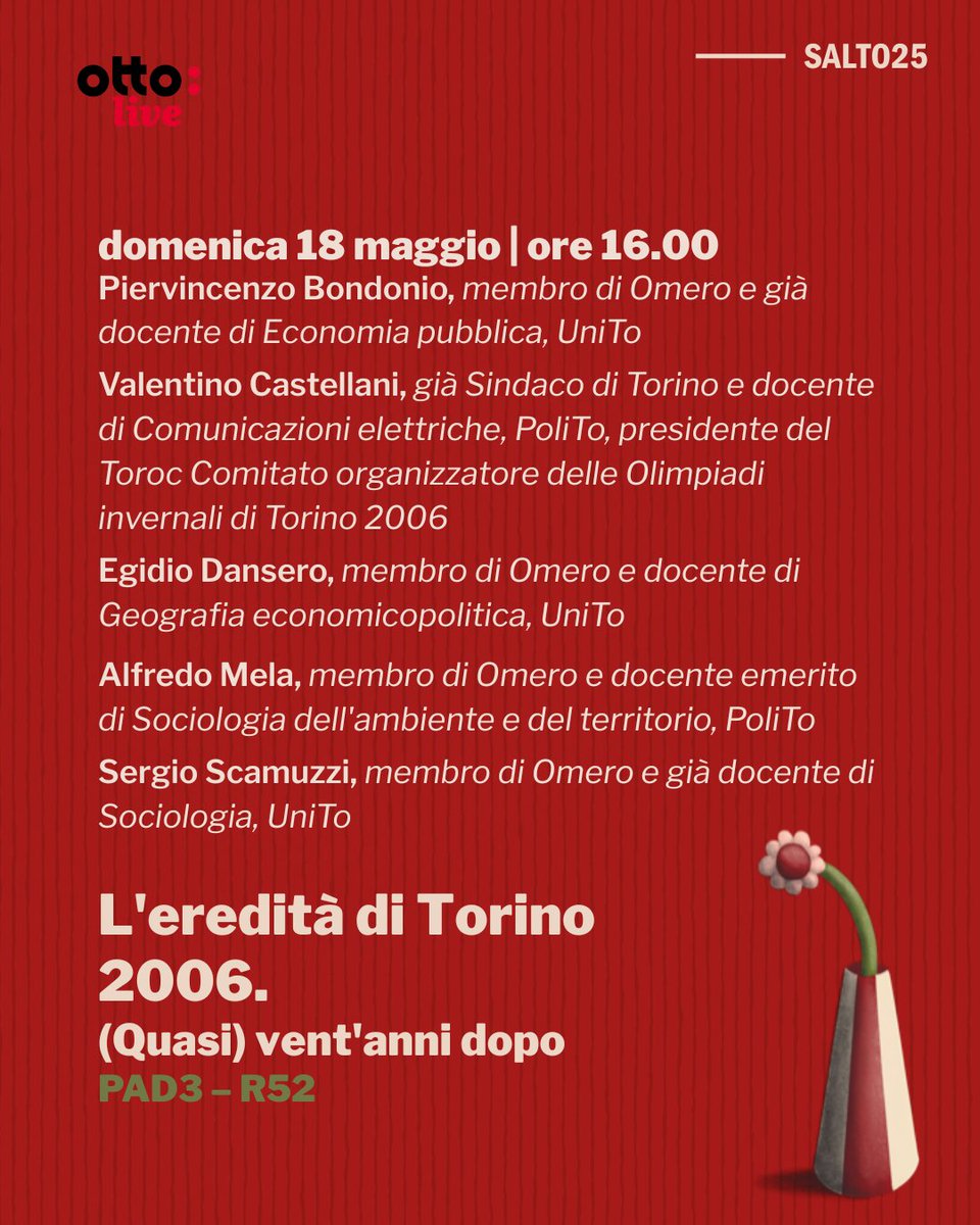 Università di Torino (@unito) on Twitter photo Il programma della seconda parte dei talk della penultima giornata di #Ottolive, il podcast in diretta dallo stand di Unito al <a href="/SalonedelLibro/">Salone Libro Torino</a>
Pad 3 - stand R52
Diretta su youtube.com/unitoyou
Domani, domenica 18 maggio: Il programma della seconda parte dei talk della penultima giornata di #Ottolive, il podcast in diretta dallo stand di Unito al <a href="/SalonedelLibro/">Salone Libro Torino</a>
Pad 3 - stand R52
Diretta su youtube.com/unitoyou
Domani, domenica 18 maggio: