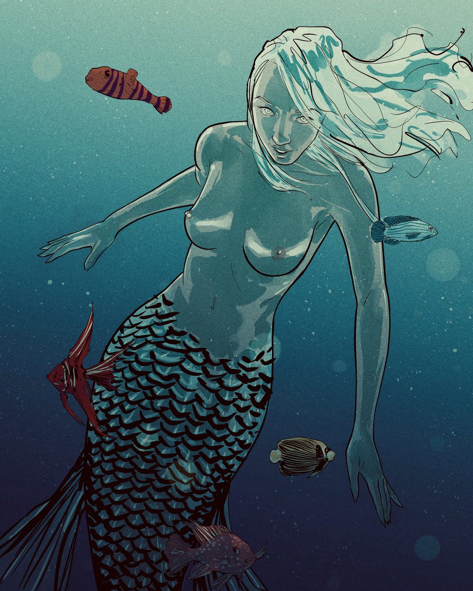 Hey everybody! Lets do a #mermay2025 #artshare drop your merpeople in the comments below 
#nsfw or #sfw 😉

I'll go first: this is my #OC #nerida the main character of my comic book series. I've got two issues done and hoping to get  a jump on subsequent issues very soon.