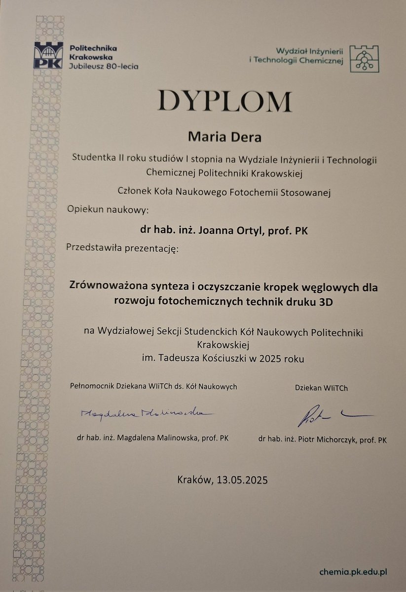 Maria Dera (@deramaria180) on Twitter photo Excited to share that I participated in a scientific session yesterday, presenting the latest findings from my <a href="/NCN_PL/">Narodowe Centrum Nauki</a> research project💡 Grateful for the opportunity to contribute to the scientific community! <a href="/JoannaOrtyl/">Joanna Ortyl</a> #OrtylPhotoLab #research #Science Excited to share that I participated in a scientific session yesterday, presenting the latest findings from my <a href="/NCN_PL/">Narodowe Centrum Nauki</a> research project💡 Grateful for the opportunity to contribute to the scientific community! <a href="/JoannaOrtyl/">Joanna Ortyl</a> #OrtylPhotoLab #research #Science