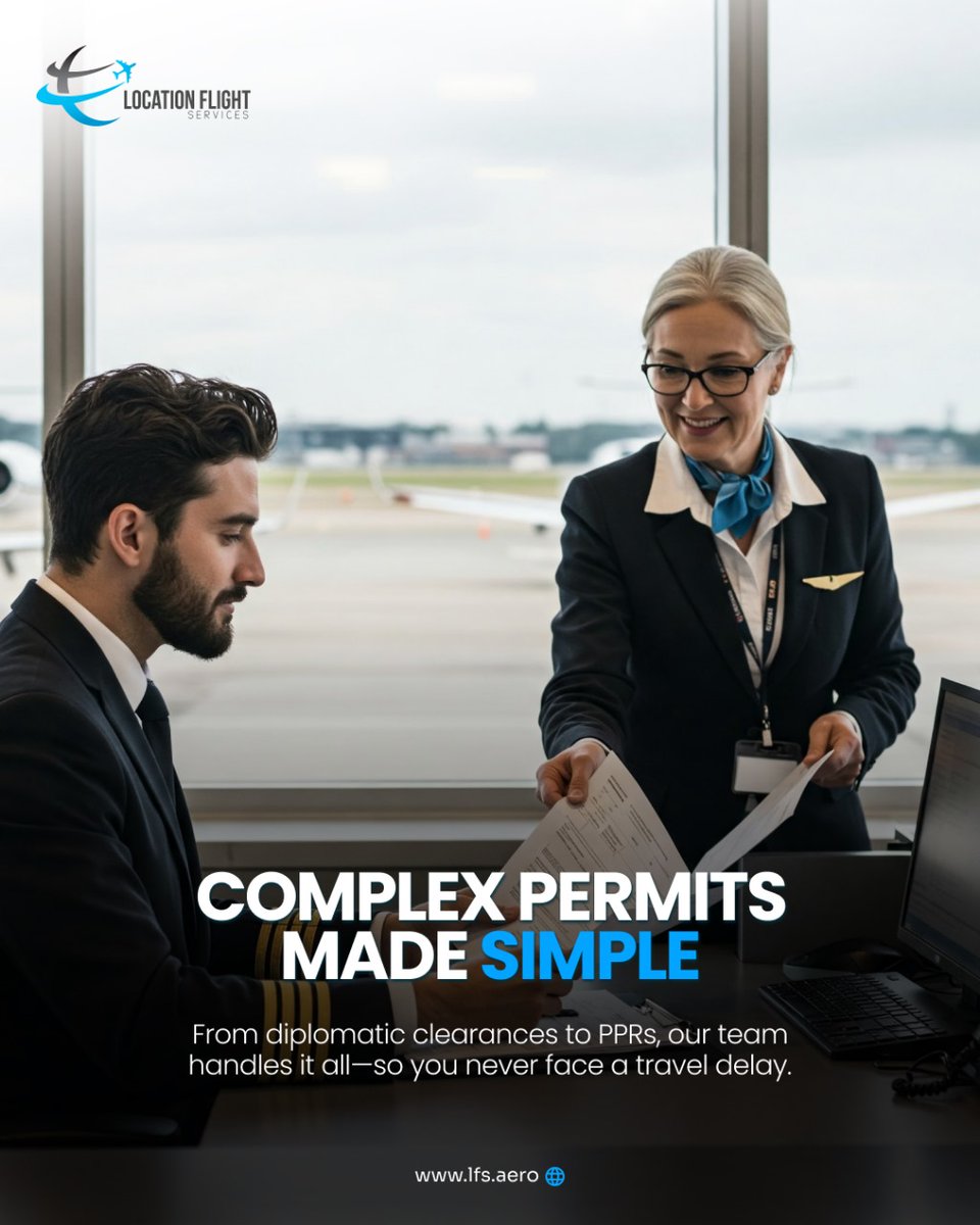 LfsOps's tweet image. 🛫 Complex Permits, Made Simple
From diplomatic clearances to urgent PPRs, LFS keeps your flights on track—anywhere, anytime.
📞 +97313300313 | 📩 OPS@LFS.AERO
🌐 lfs.aero
#LocationFlightServices #FlightOperations #PermitSolutions #AviationExperts #SeamlessTravel