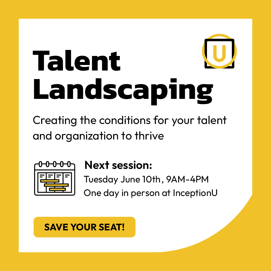 Design a team that grows, adapts &amp; thrives. 🌱
Get hands-on with TeamScaping® at our June Talent Landscaping workshop.
🔗Learn more 👉 hubs.ly/Q03myYdp0
#futurefitteams #teamscaping #inceptionu