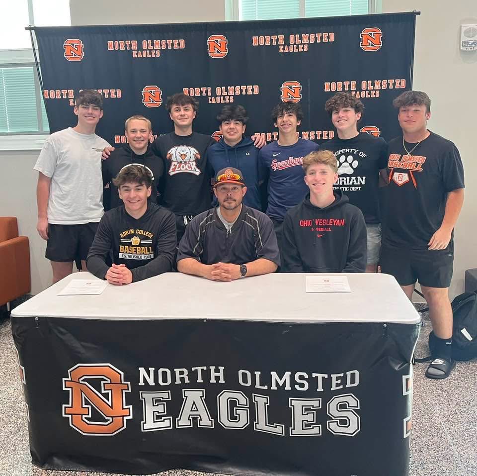 Today we celebrated Signing day for two of our Seniors! Congratulations to Sr. Darren Krider, Tyler Zatta and their families on this awesome day! Darren will be attending Ohio Wesleyan and Tyler will be attending Adrian College. Great Day for Eagles Baseball!