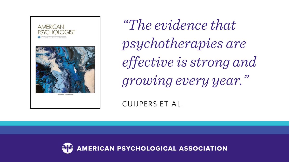 APA Journals (@apa_journals) on Twitter photo "Five decades of research on psychological treatments of depression: A historical and meta-analytic overview"āfree-to-read article by Pim Cuijpers, <a href="/MathiasHarrer/">Mathias Harrer @mathiasharrer@fediscience.org</a>, Clara Miguel, <a href="/CiharovaMarketa/">Marketa Ciharova</a>, & <a href="/KaryotakiEirini/">Eirini Karyotaki</a> bit.ly/437n7OT #MentalHealthAwarenessWeek "Five decades of research on psychological treatments of depression: A historical and meta-analytic overview"āfree-to-read article by Pim Cuijpers, <a href="/MathiasHarrer/">Mathias Harrer @mathiasharrer@fediscience.org</a>, Clara Miguel, <a href="/CiharovaMarketa/">Marketa Ciharova</a>, & <a href="/KaryotakiEirini/">Eirini Karyotaki</a> bit.ly/437n7OT #MentalHealthAwarenessWeek