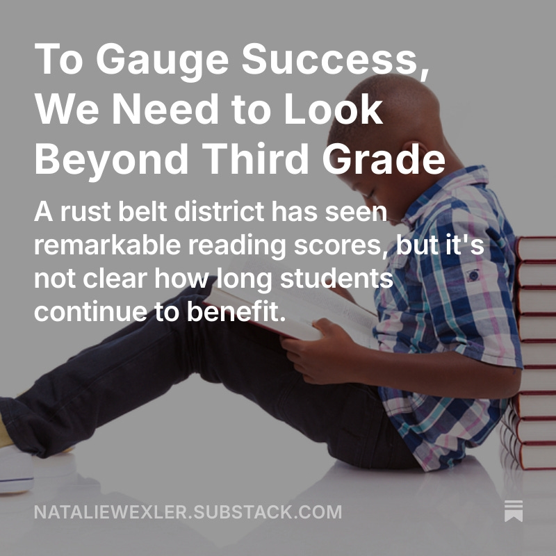 Steubenville OH has done a lot to ensure its students learn to read.

But to enable them to become successful adults, it may need to do more. 
 
More in my latest post:

open.substack.com/pub/nataliewex…