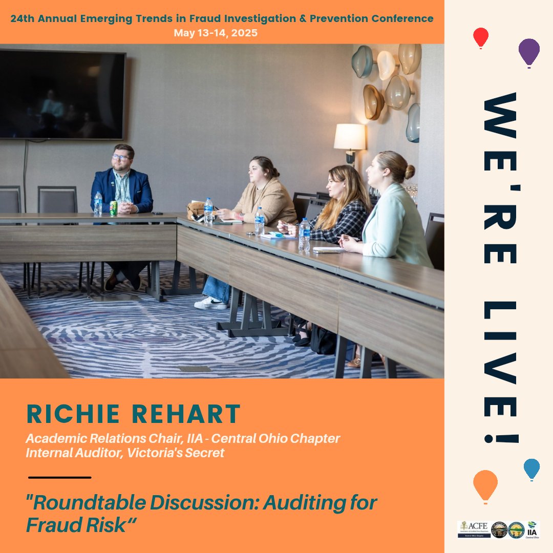 Thank you, Richie Rehart, for hosting this morning’s roundtable for audit leaders - An engaging continuation of yesterday’s panel on auditing for fraud risk!

#FraudRisk #AuditLeadership #FraudPrevention #CFE #EmergingTrendsConference #FraudInvestigation #CentralOhioCFE