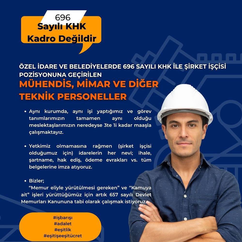 <a href="/isikhanvedat/">Prof. Dr. Vedat Işıkhan</a> <a href="/RTErdogan/">Recep Tayyip Erdoğan</a> Sn. Bakanım belediye şirketlerinde çalışan işçilerin kadroya geçirilmesi konusunu'da Cumhur Başkanımız Sn. Recep Tayyip Erdoğan'ın çözmesini bekliyoruz.
 #ÇözerseErdoğanÇözer