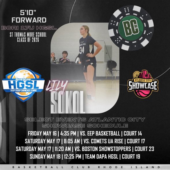 Lily Sokol (@lilysokol034) on Twitter photo Heading to Atlantic City this weekend for some basketball action!!
<a href="/PGHNewEngland/">Prep Girls Hoops New England</a> <a href="/NEPSGBCA/">NEPSGBCA</a> <a href="/SENE_Sports/">S.E.N.E.I.S.A.A.</a> <a href="/StThomasMoreBB/">St. Thomas More Basketball</a> <a href="/Lebeauhannah_/">Hannah LeBeau</a> <a href="/BCRI_/">Basketball Club Rhode Island</a> <a href="/CoachBenSilvia/">Ben Silvia</a> Heading to Atlantic City this weekend for some basketball action!!
<a href="/PGHNewEngland/">Prep Girls Hoops New England</a> <a href="/NEPSGBCA/">NEPSGBCA</a> <a href="/SENE_Sports/">S.E.N.E.I.S.A.A.</a> <a href="/StThomasMoreBB/">St. Thomas More Basketball</a> <a href="/Lebeauhannah_/">Hannah LeBeau</a> <a href="/BCRI_/">Basketball Club Rhode Island</a> <a href="/CoachBenSilvia/">Ben Silvia</a>
