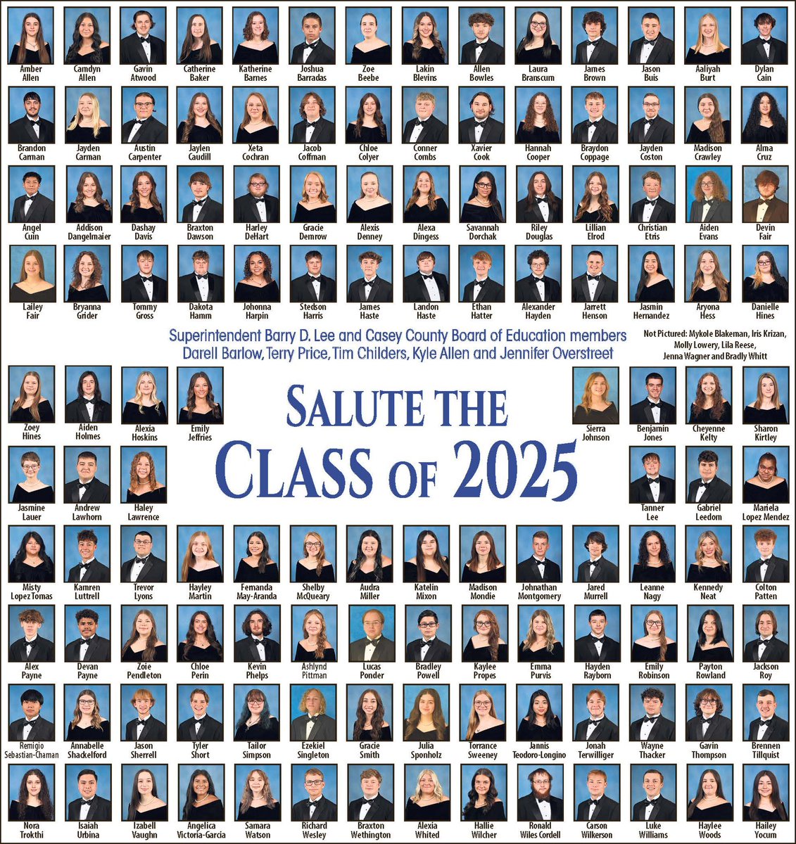 barrydlee1's tweet image. 🎓🧑‍🎓🎓👩‍🎓🎓🧑‍🎓🎓👩‍🎓🎓🧑‍🎓🎓🧑‍🎓🎓
Please join @CaseyCoSchools as we salute the graduating Class of 2025. 

You can find the CCHS Class of 2025 supplement in this weeks Casey County News. 

#classof2025
(📸 Composite by Casey County News)