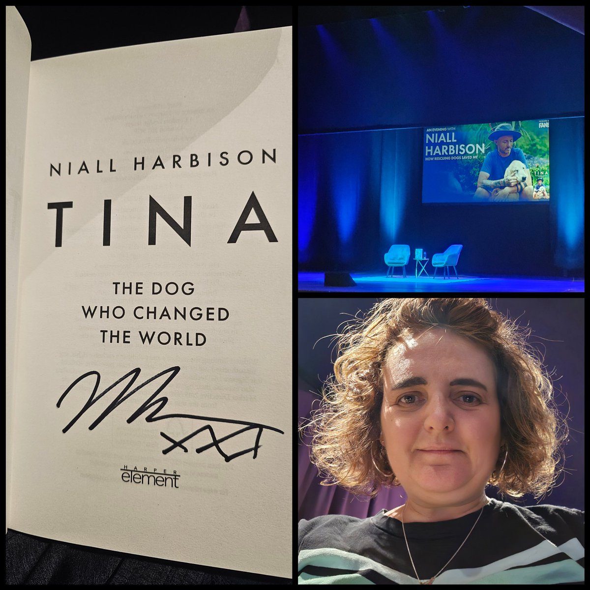 runawaygirl248's tweet image. Been so looking forward to this evening 😄
Have my signed copy of the book, am here on my own 😉 and know it&apos;ll be a rollercoaster of emotions and happy tears 🥰
#happydoggo #niallharbison