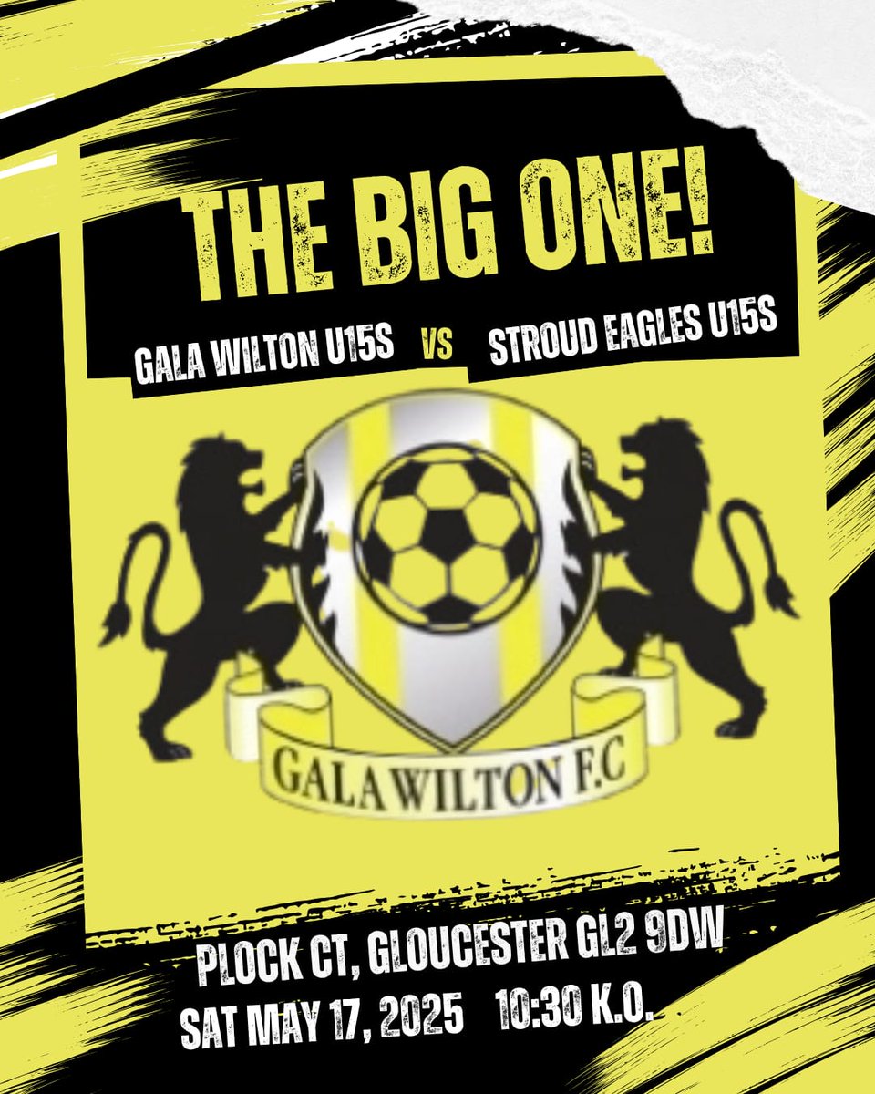 Gala Wilton FC (@galawiltonfc) on Twitter photo This Saturday our U15s are at home to <a href="/stroudfc/">Stroud FC</a> U15s in the last game of the season. It's a massive match as the winner wins the league. Gala are 2nd in the table 1 point behind Stroud. Let's get behind the yellow and blacks and cheer them on. <a href="/SevernValleyYFL/">Severn Valley YFL ⚽️</a> <a href="/SevernSport/">Severn Sport</a> This Saturday our U15s are at home to <a href="/stroudfc/">Stroud FC</a> U15s in the last game of the season. It's a massive match as the winner wins the league. Gala are 2nd in the table 1 point behind Stroud. Let's get behind the yellow and blacks and cheer them on. <a href="/SevernValleyYFL/">Severn Valley YFL ⚽️</a> <a href="/SevernSport/">Severn Sport</a>