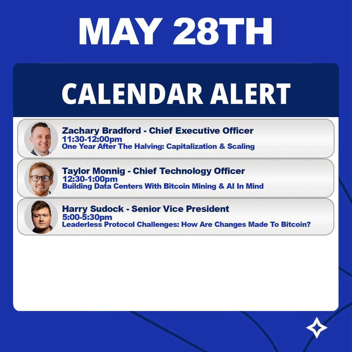 RexFinance (Ben Briggs) (@rex_finance) on Twitter photo Are you a $CLSK <a href="/CleanSpark_Inc/">CleanSpark Inc.</a> shareholder and attending <a href="/TheBitcoinConf/">The Bitcoin Conference</a> in Las Vegas later this month?
Here's your itinerary to catch all CleanSpark speakers at the conference: Are you a $CLSK <a href="/CleanSpark_Inc/">CleanSpark Inc.</a> shareholder and attending <a href="/TheBitcoinConf/">The Bitcoin Conference</a> in Las Vegas later this month?
Here's your itinerary to catch all CleanSpark speakers at the conference: