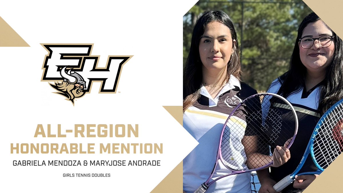 Congratulations to Gabriela Mendoza &amp; Maryjose Andrade for their All-Region Honorable Mention in Girls Tennis Doubles! Your hard work has truly paid off! #EHHS