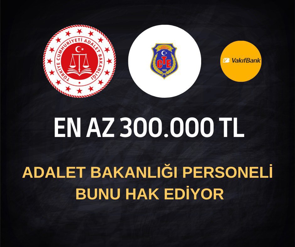 150.000TL talep eden Sendikalarla Değil, 

Fedakar ve Kahraman Adalet Bakanlığı Memurlariyla 
3 Yıla 300.000TL Promosyon İSTİYORUZ. 

#Vakıfbankbakiyemsıfır