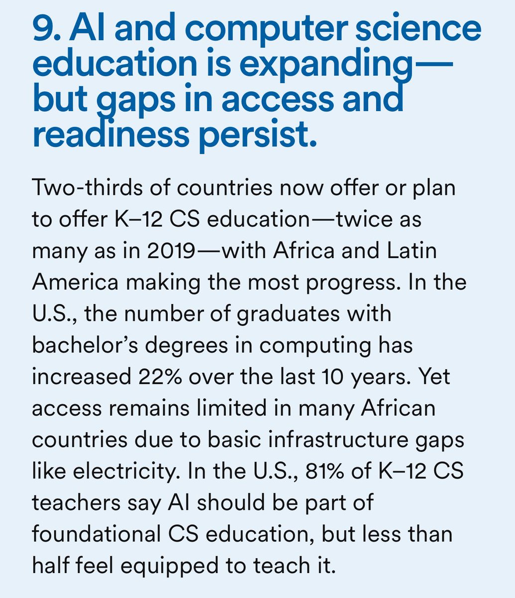 hadip's tweet image. From Stanford’s top AI trends of 2025. #CSforAll 

hai.stanford.edu/ai-index/2025-…