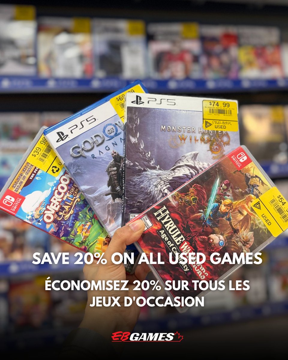 No gimmicks. Just games. Last chance to save 20% on all used games and controllers. 

Full details: bit.ly/3PjiRp6

//

Pas de gadgets. Juste des jeux. Dernière chance d'économiser 20% sur tous les jeux et manettes d'occasion.

Détails : bit.ly/3PjiRp6