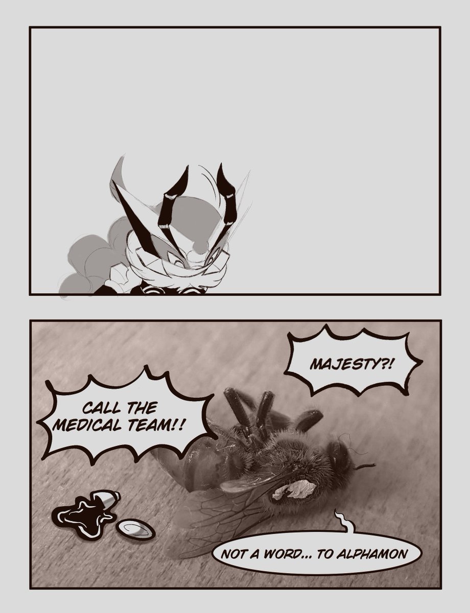 LetsSeeCapri_'s tweet photo. "Not a Word to Alphamon"
#Digimon #QueenBeemon #Alphamon https://t.co/oDN5QamhaA