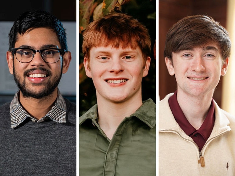 UofA_Research's tweet image. Chancellor Charles Robinson congratulated Abhinav Komanduri, Jared Noel, and Ian Popp on being awarded the highly competitive Barry M. Goldwater Scholarship.
For more info on U of A awards, visit: awards.uark.edu