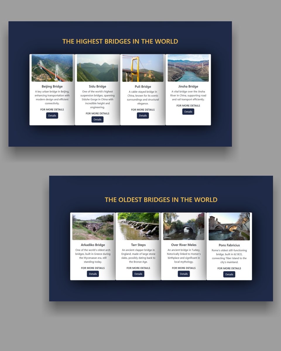 Webdeveloper_an's tweet image. I have make a single webpage which have information about Bridges.
This my web development samester task which is according to requirements.
For view of code and more information go to my profile @Webdeveloper_an and see code on github.