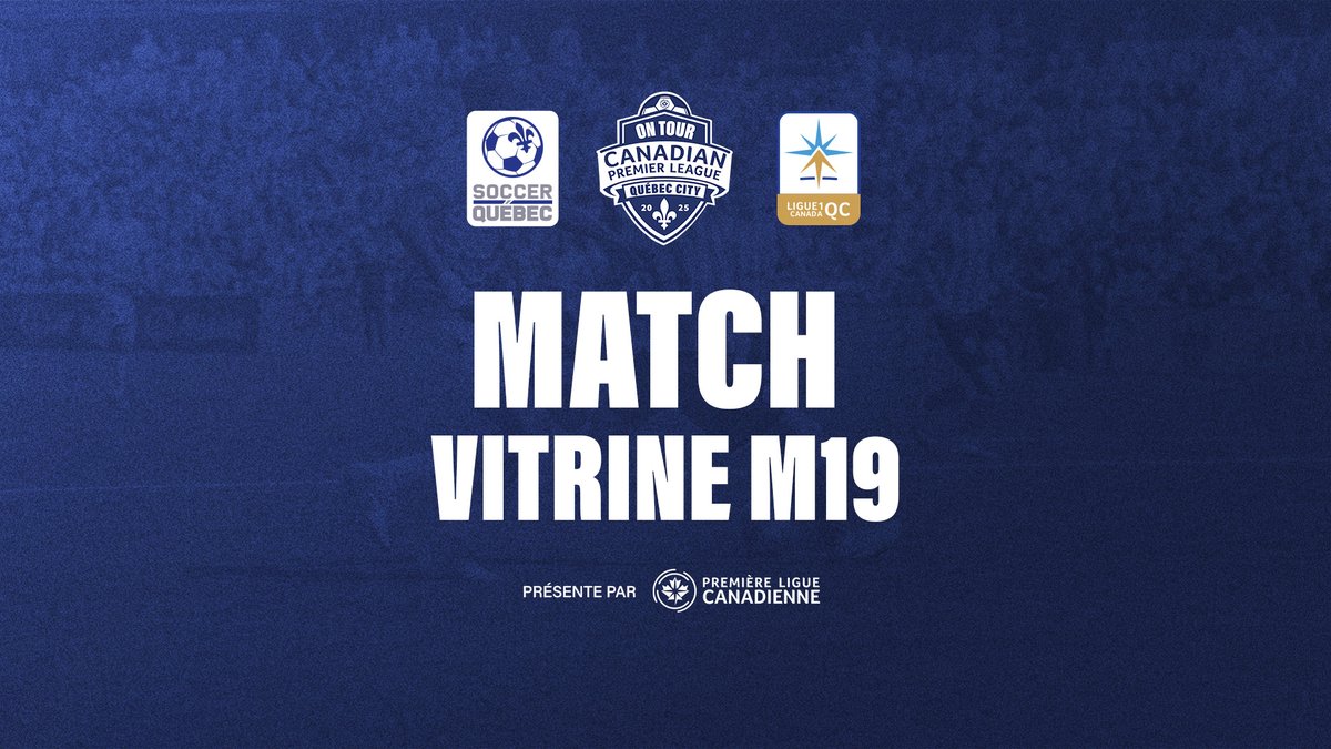 [Match vitrine U19]

Le 31 mai, place aux jeunes talents du soccer québécois!

Avant le match de la <a href="/CPLsoccer/">Canadian Premier League</a> entre York United FC et Wanderers FC à 19h, un match vitrine des U19 aura lieu à midi au Stade Telus-Université Laval.

Pour en savoir plus ➡️ bit.ly/3ERyJNW