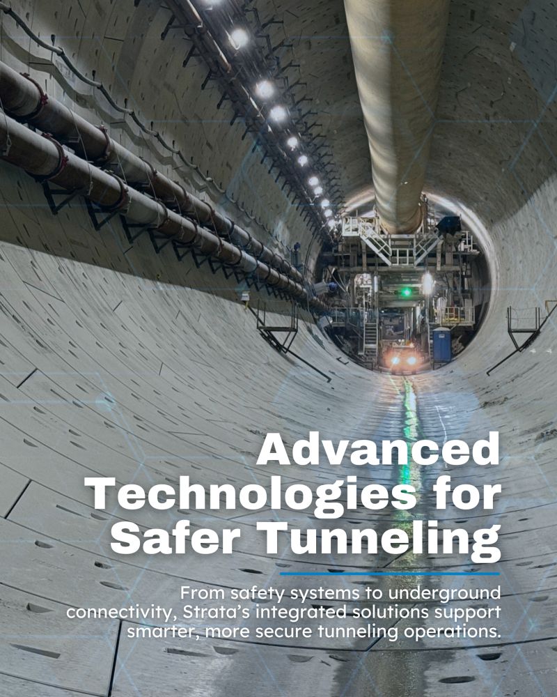 Safety | Networking | Communications | Support 
Strata brings cutting-edge communications and safety tech to every level of your tunneling operation—seamless integration, real-time data, and dependable safety.

#tunneling #tunnelling #retc2025