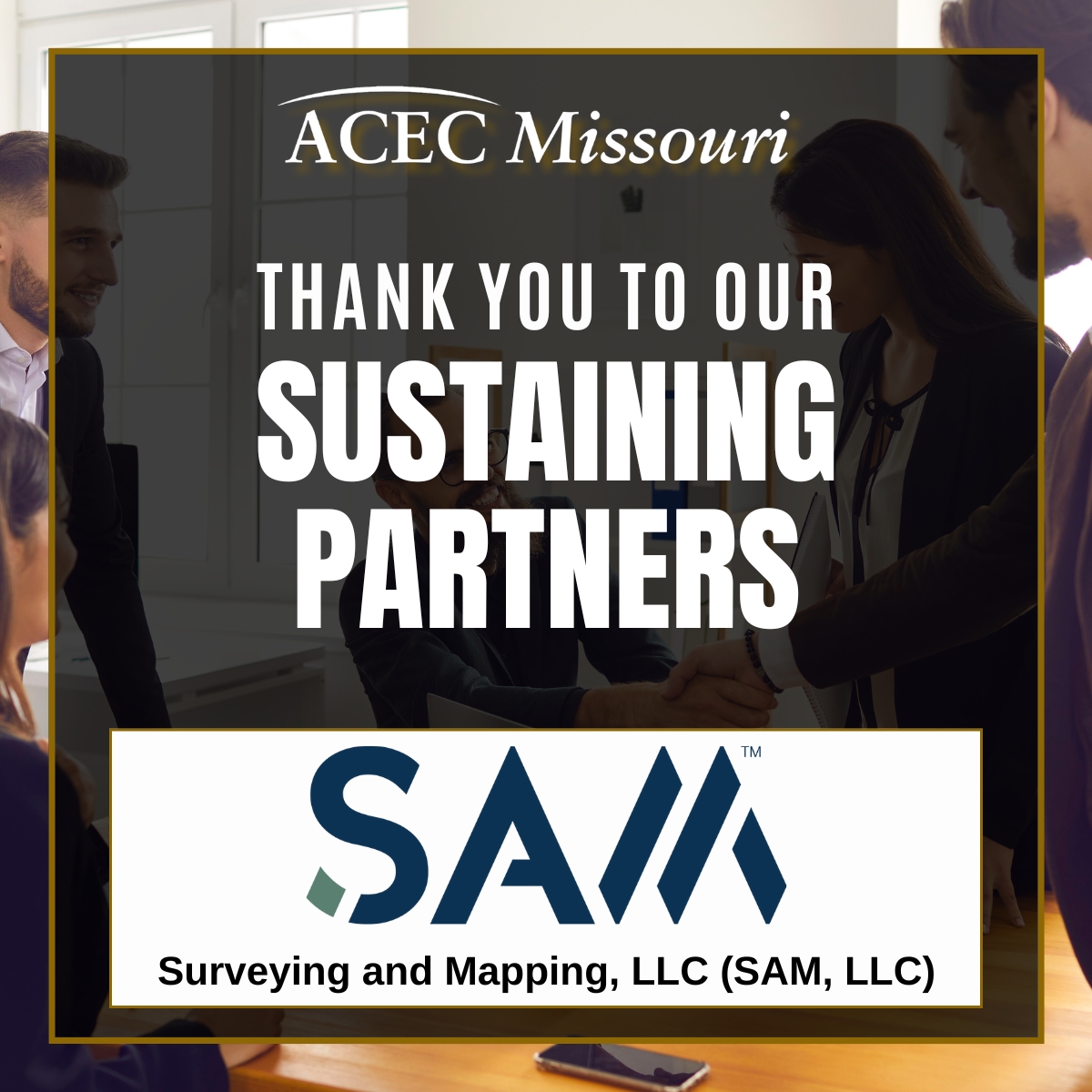 ACEC Missouri would like to thank <a href="/SAMCOMPANIES/">SAM</a>  for their support as a Sustaining Partner for 2025-2026!
sam.biz; linkedin.com/company/sam-co…; facebook.com/samcompaniesll…; instagram.com/samcompanies/