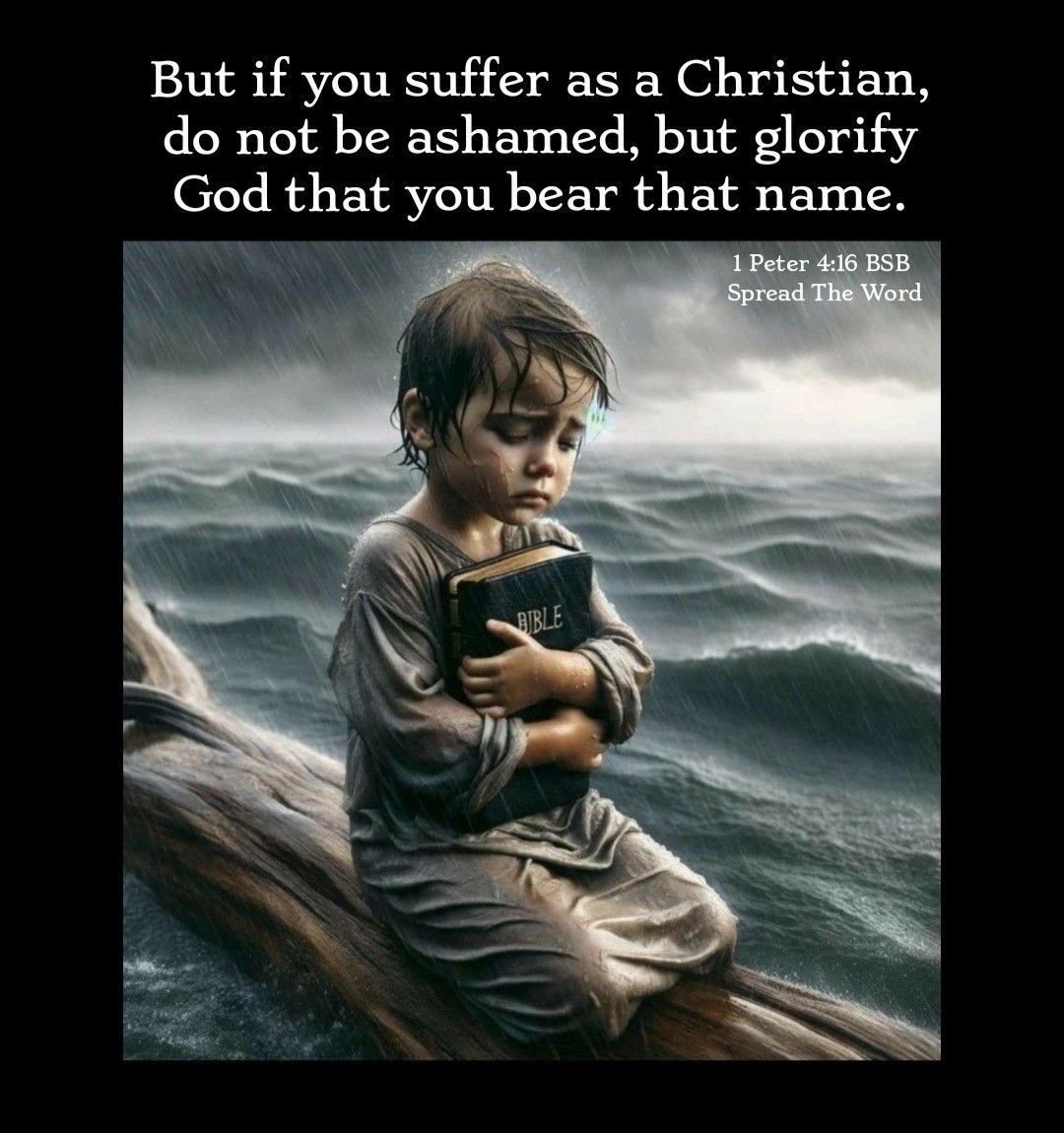✨Yet if anyone suffers as a Christian, let him not be ashamed, but let him glorify God in this matter.✨
I Peter 4:16 NKJV