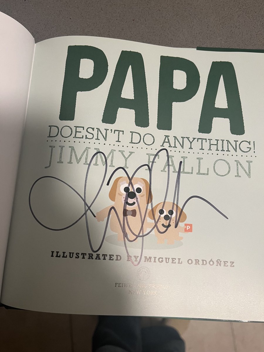 “Papa Doesn’t Do Anything” book signing with ⁦⁦<a href="/jimmyfallon/">Jimmy Fallon</a>⁩