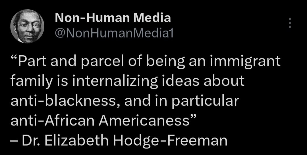 Non-Human Media (@nonhumanmedia1) on Twitter photo <a href="/NobleQAli/">Q. Anthony Ali</a> It's not about having “friends” or not but in a U.S. context all other groups historically come here and practice anti-black American bias to bolster their group and assimilate
This phenomenon has been studied for decades in sociology
x.com/NonHumanMedia1… <a href="/NobleQAli/">Q. Anthony Ali</a> It's not about having “friends” or not but in a U.S. context all other groups historically come here and practice anti-black American bias to bolster their group and assimilate
This phenomenon has been studied for decades in sociology
x.com/NonHumanMedia1…