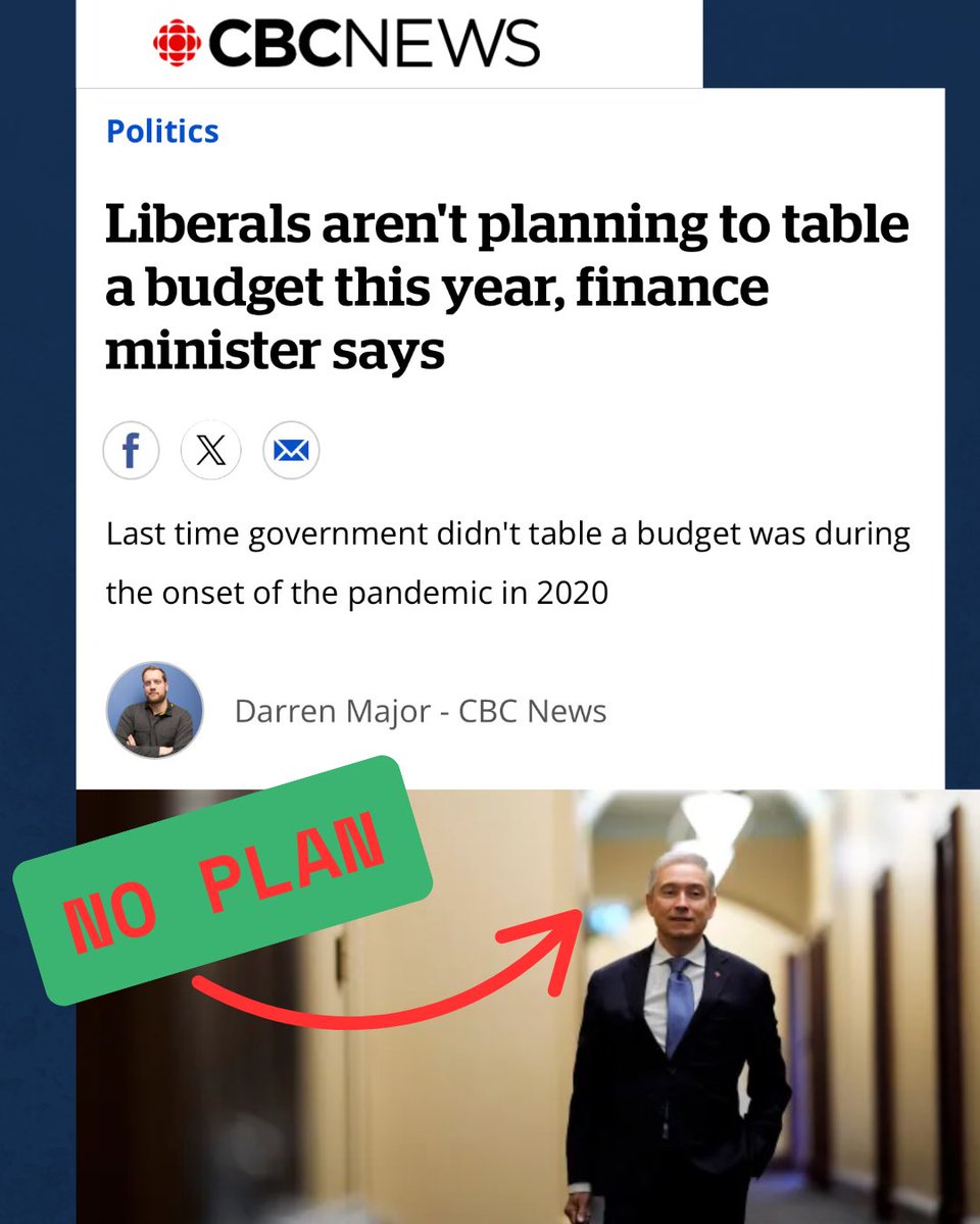 Mark Carney said “a plan beats no plan.”

Now he’s proving he has no plan at all.

No budget. No roadmap. No leadership.

As Canadian families face soaring costs and American tariffs threaten our industries, the Liberals are walking away from their responsibilities.

Parliament