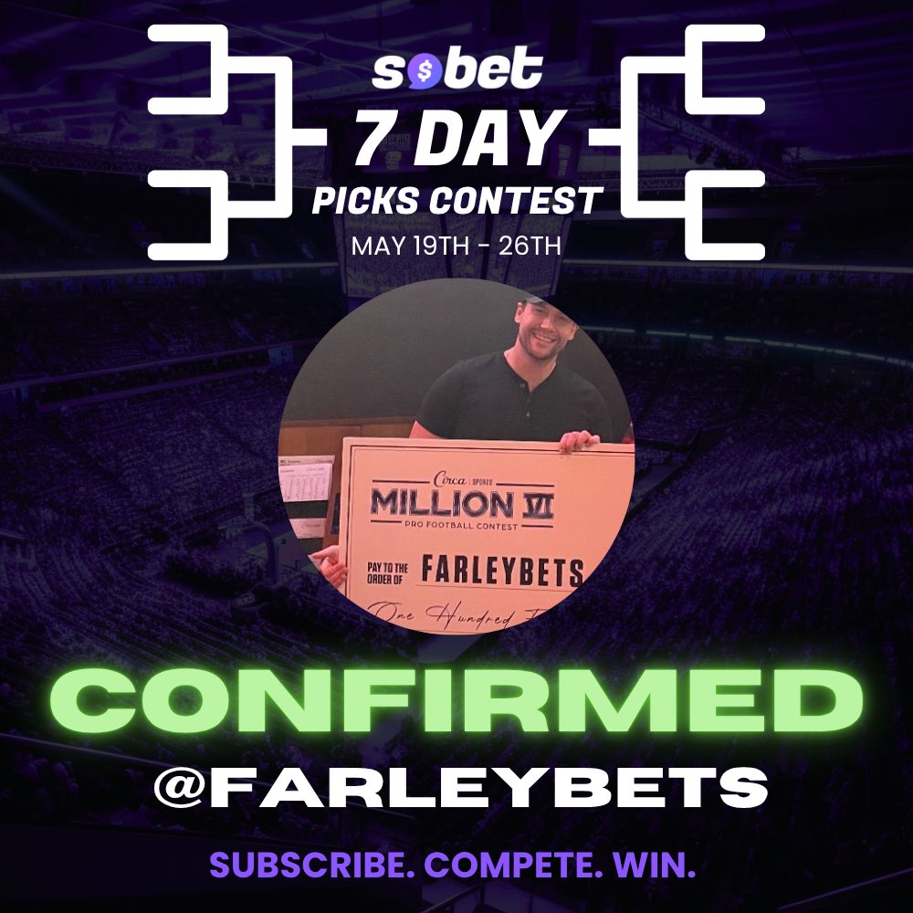 SoBet (@sobet_app) on Twitter photo 🚨HUGE POST #gamblingX
🤌We have confirmation from <a href="/SportsCurbside/">CurbSide Sports Picks</a> <a href="/ClePicks/">CLE Picks</a> <a href="/WTAGodfather/">JCashIt</a> <a href="/FarleyBets/">FarleyBets</a>
🙉 All 4 in the 7 Day SoBet Picks Contest. Who’s the favorite of this grouping???? 🚨HUGE POST #gamblingX
🤌We have confirmation from <a href="/SportsCurbside/">CurbSide Sports Picks</a> <a href="/ClePicks/">CLE Picks</a> <a href="/WTAGodfather/">JCashIt</a> <a href="/FarleyBets/">FarleyBets</a>
🙉 All 4 in the 7 Day SoBet Picks Contest. Who’s the favorite of this grouping????