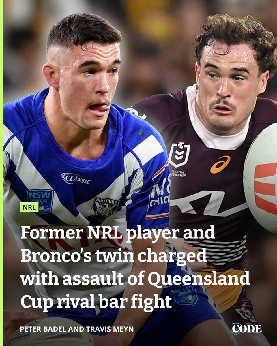 codenrl's tweet image. #BREAKING | The twin brother of a current Broncos star has been charged following an alleged off-field attack on a rival player that has rocked the Queensland Rugby League.
DETAILS | bit.ly/4j0MhV5
