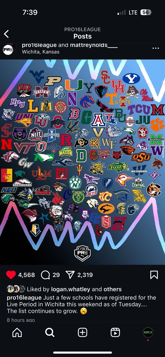 Just a few colleges registered for Puma live period this weekend in Wichita.