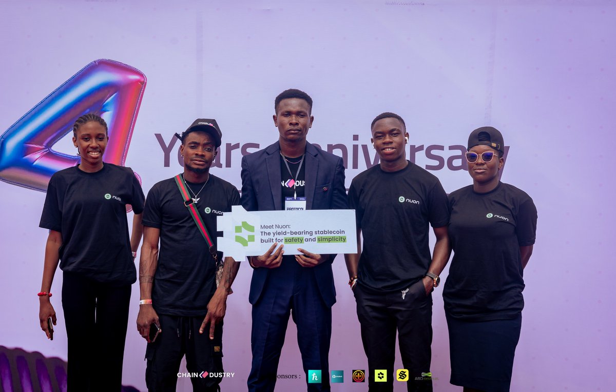 NuonFinance's tweet image. Last week, Nuon took part in Chaindustry 2025 Blockchain Week in Uyo, Nigeria. The largest Web3 conference in West Africa.
We were proud to join this week-long conference as sponsors alongside brilliant Web3 projects @estatexeu, @ayetunetwork, @ABDSystems, @solflare, and…