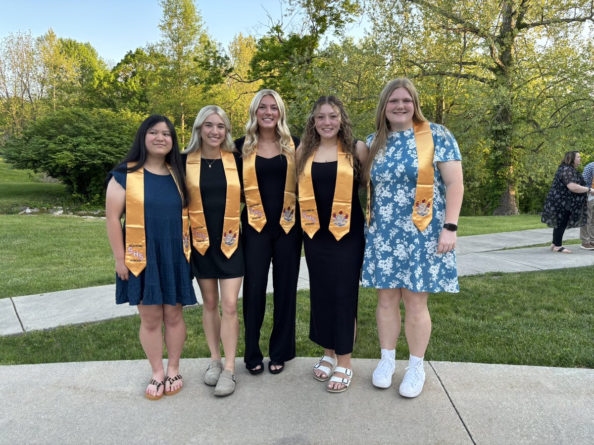 Southmont Softball team members who will graduate with honors diplomas were honored tonight. They are Lillie Taylor, Anna Stokes, Mallory Mason, Catie Himes, and Charlotte Garver. Congratulations.